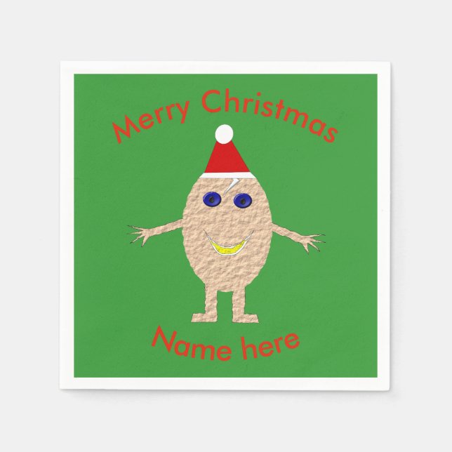 Funny Christmas Egge Paper Napkins Serviette (Vorderseite)