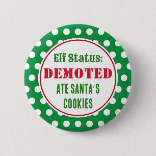 Funny Christmas Elf Button