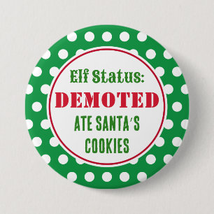 Funny Christmas Elf Button