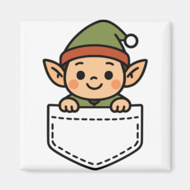 Funny Christmas Elf Cket Pal Santa S Elves Cute  Magnet (Vorne)