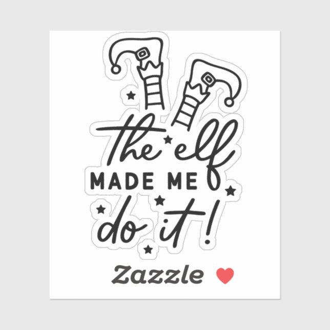 Funny Christmas Elf machte mich Do it Funny Retro  Aufkleber (Blatt)