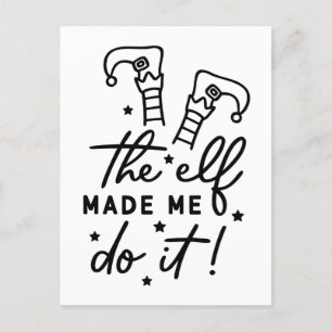 Funny Christmas Elf machte mich Do it Funny Retro  Einladungspostkarte
