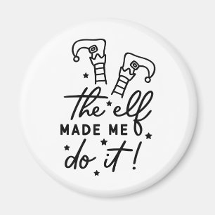 Funny Christmas Elf machte mich Do it Funny Retro Magnet