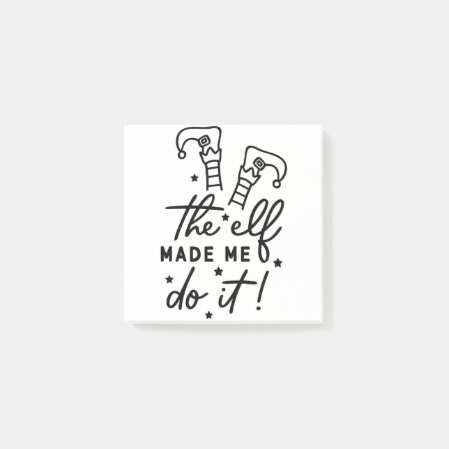 Funny Christmas Elf machte mich Do it Funny Retro  Post-it Klebezettel (Vorderseite)