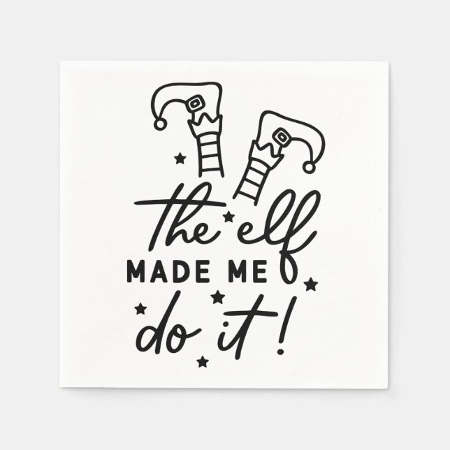 Funny Christmas Elf machte mich Do it Funny Retro  Serviette (Vorderseite)