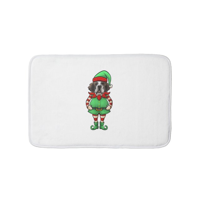 Funny Christmas Elf St Bernard Dog Saint Bernard Badematte (Vorderseite)