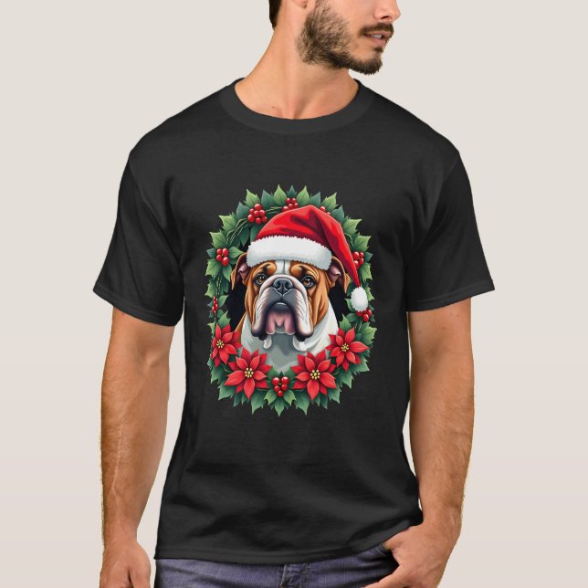 Funny Christmas English Bulldog Tank Top (Vorderseite)