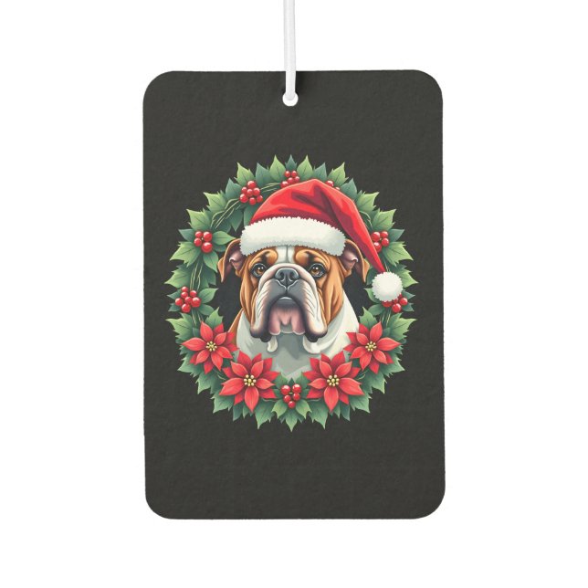 Funny Christmas English Bulldog Tank Top Autolufterfrischer (Vorderseite)