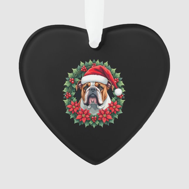 Funny Christmas English Bulldog Tank Top Ornament (Vorderseite)