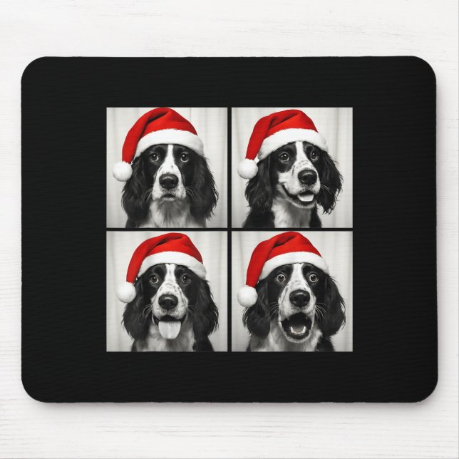 Funny Christmas English Springer Spaniel Santa Pho Mousepad (Vorne)