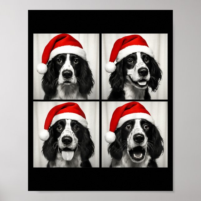 Funny Christmas English Springer Spaniel Santa Pho Poster (Vorne)