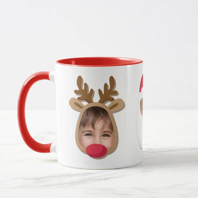Funny Christmas Faces Tasse (Links)