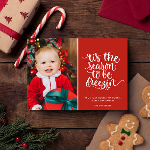 Funny Christmas Family Foto Karierte Karte