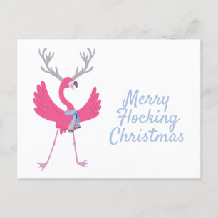 Funny Christmas Flamingo Holiday Gruß Postkarte