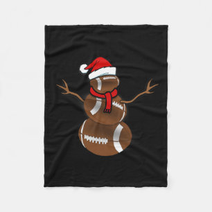 Funny Christmas Football Ball Santa Snowman Fleecedecke
