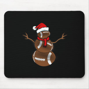 Funny Christmas Football Ball Santa Snowman Mousepad