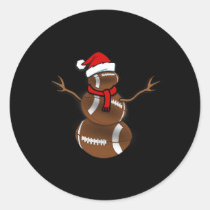 Funny Christmas Football Ball Santa Snowman Runder Aufkleber