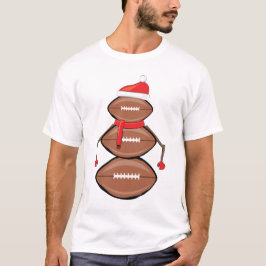 Funny Christmas Football Balls Snowman T-Shirt