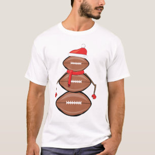 Funny Christmas Football Balls Snowman T-Shirt