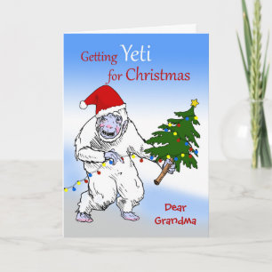 Funny Christmas for Grandma, Are You Yeti Yet? Feiertagskarte
