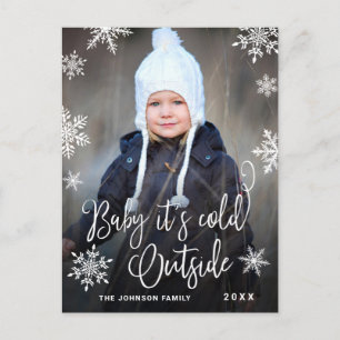 Funny Christmas FOTO Baby It's Cold Outside Postkarte