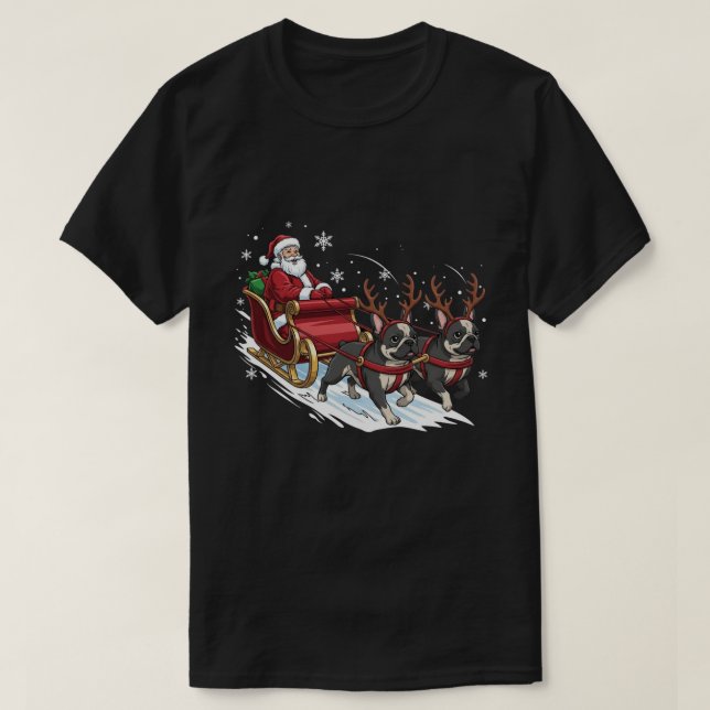 Funny Christmas French Bulldog Dogs Lover Xmas T-Shirt (Design vorne)