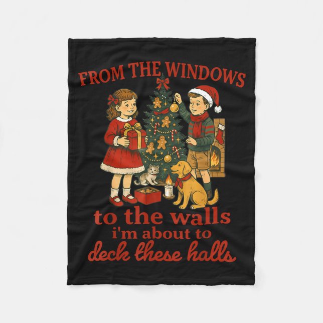 Funny Christmas From The Windows To The Walls I'm  Fleecedecke (Vorderseite)