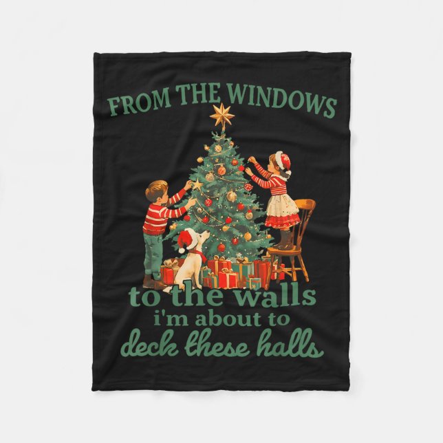 Funny Christmas From The Windows To The Walls I'm  Fleecedecke (Vorderseite)