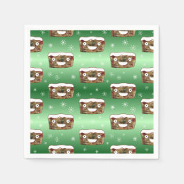 Funny Christmas Fruitcake Muster Grün Serviette