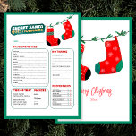 Funny Christmas Game Secret Santa Questionnaire Feiertagskarte<br><div class="desc">Möchten Sie geheime Weihnachtsgeschenke für Ihre Freunde, Familie oder sogar den Austausch von Weihnachtsgeschenken mit Ihren Mitarbeitern während der Weihnachtszeit? Schauen Sie sich unsere Weihnachtsspielerkarte Secret Santa Questionnaire an! Der Zweck dieses Fragebogens ist es, Ihnen zu helfen, die perfekte Geschenkliste für Ihren Geheimtipp zu erstellen. Dieser lustige Fragebogen wird helfen,...</div>