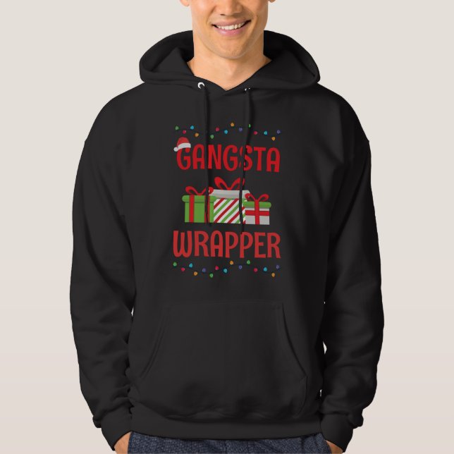 Funny Christmas Gangsta Wrapper Hoodie (Vorderseite)