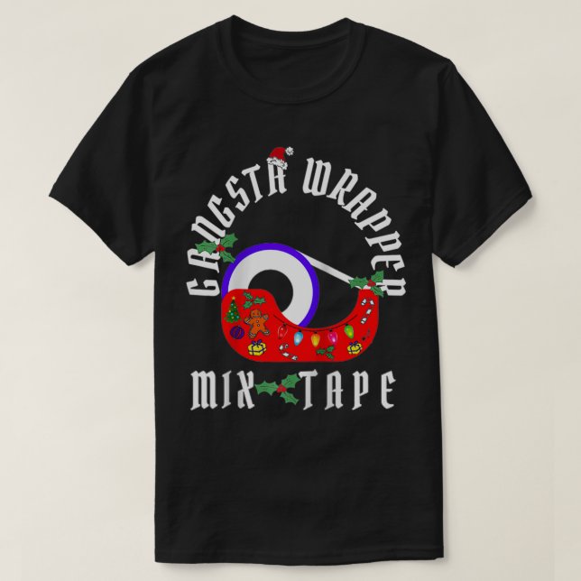 Funny Christmas Gangsta Wrapper Mi Tape Design 3  T-Shirt (Design vorne)