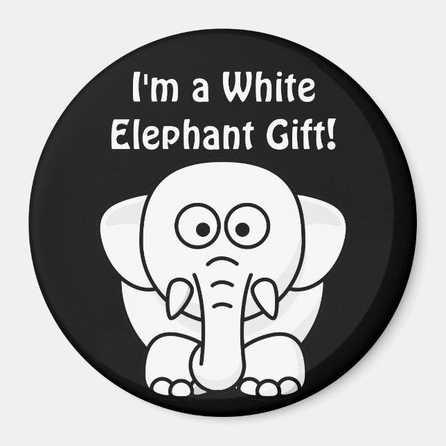 Funny Christmas Geschenk: Real White Elephant Gesc Magnet (Vorne)