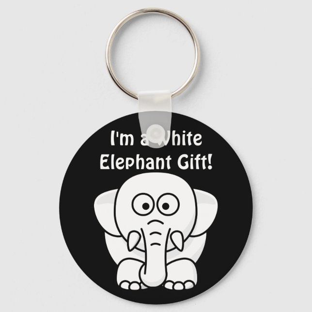 Funny Christmas Geschenk: Real White Elephant Gesc Schlüsselanhänger (Vorderseite)