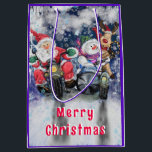 Funny Christmas Geschenktasche mit Happy Friends Mittlere Geschenktüte<br><div class="desc">Frohe Weihnachtsfreunde Funny Gift Bags - MIGNED Painting Design</div>