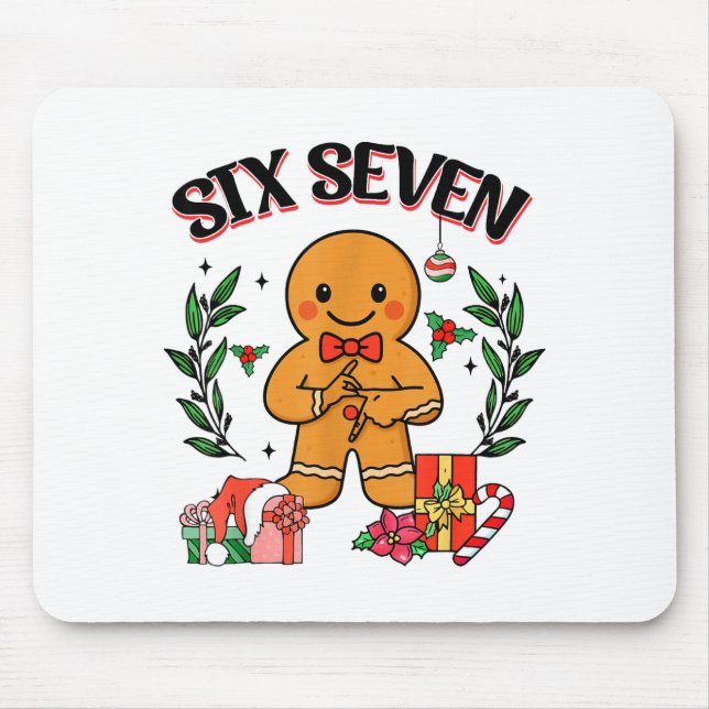 Funny Christmas Gingerbread 67 Six Seven Meme Hand Mousepad (Vorne)