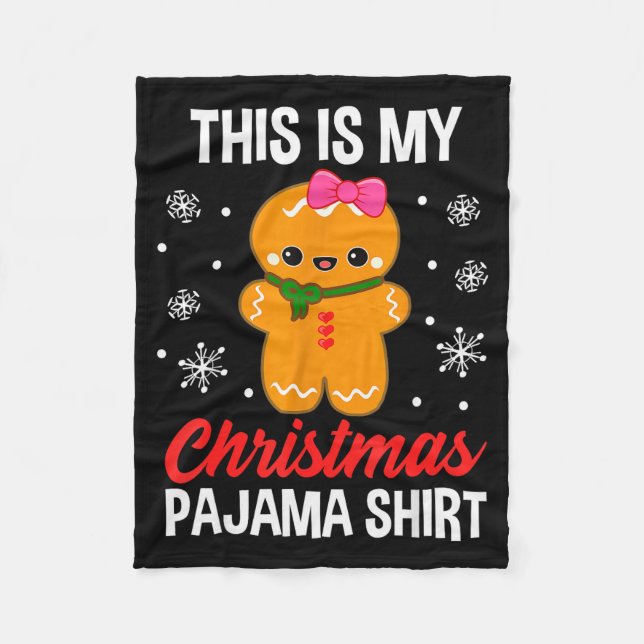 Funny Christmas Gingerbread Man Pajama Pj Outfit G Fleecedecke (Vorderseite)