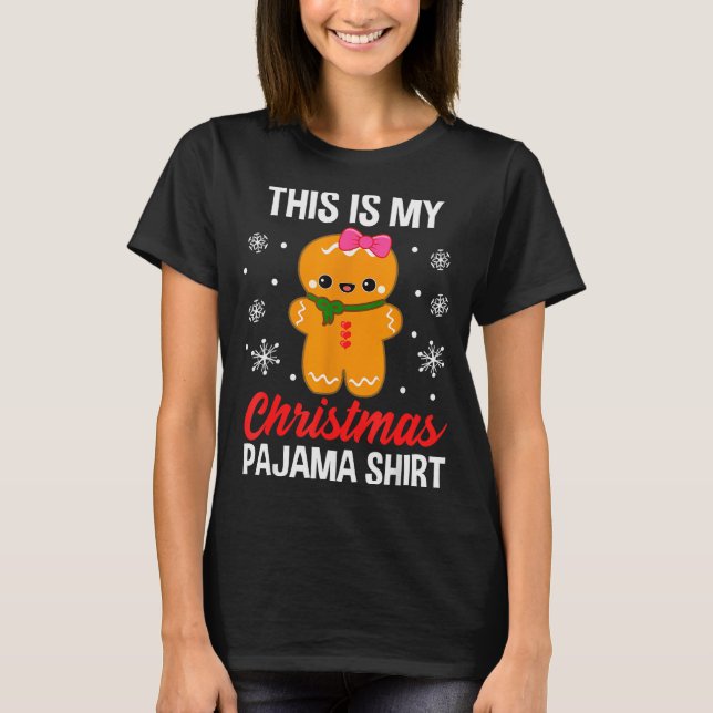 Funny Christmas Gingerbread Man Pajama Pj Outfit G T-Shirt (Vorderseite)