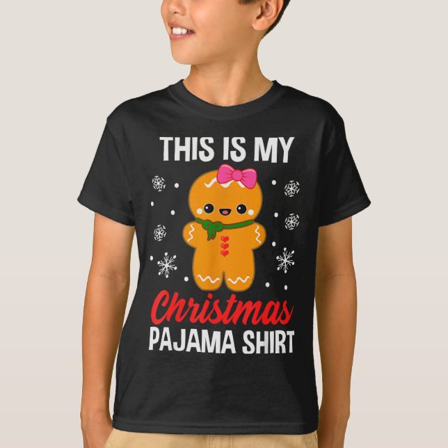 Funny Christmas Gingerbread Man Pajama Pj Outfit G T-Shirt (Vorderseite)