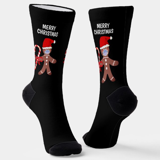 Funny Christmas Gingerbread Santa Mens Socken (Gewinkelt)