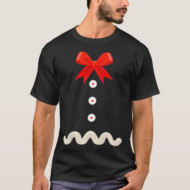 Funny Christmas Gingerbrei Man Kostüm Anzug Xmas T-Shirt (Vorderseite)