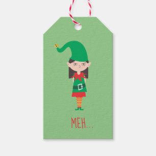 Funny Christmas Girl Elf Geschenkanhänger