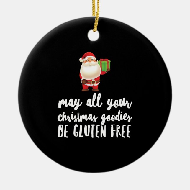 Funny Christmas Gluten Free Keramik Ornament (Vorne)