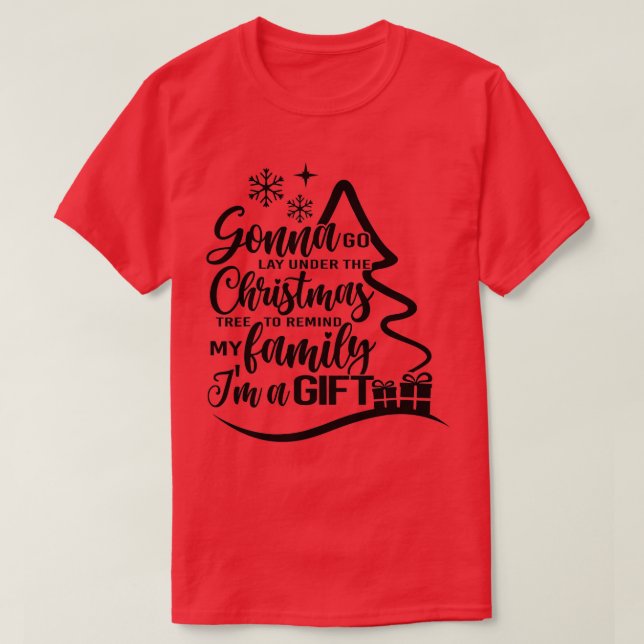 Funny Christmas Gonna geht unter den Baum für Ki T-Shirt (Design vorne)