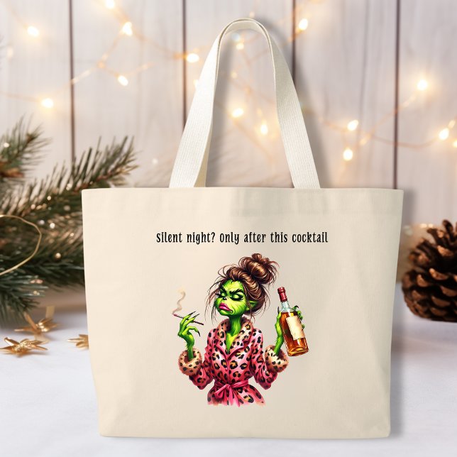 Funny Christmas Grumpy Green Furry Frauen Jumbo Stoffbeutel (Von Creator hochgeladen)