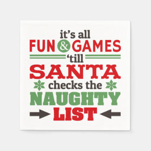 Funny Christmas Gruß Typografie in Rot/Grün Serviette