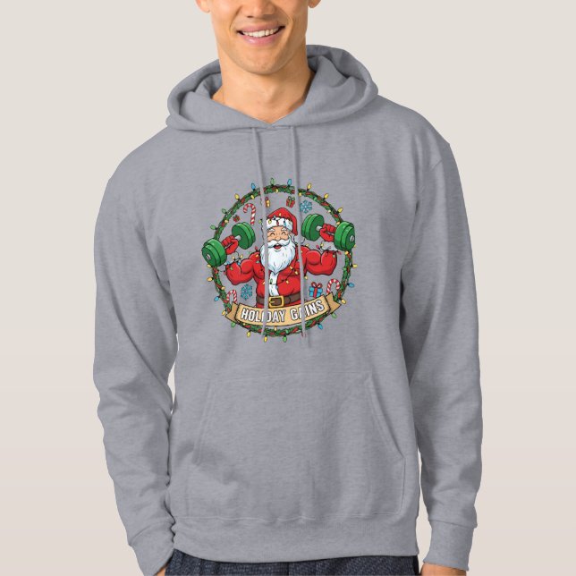 FUNNY CHRISTMAS GYM T-SHIRT  HOODIE (Vorderseite)