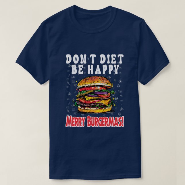 Funny Christmas Hamburger Design Männergestalt T - T-Shirt (Design vorne)