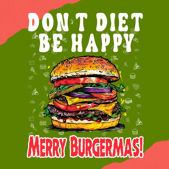 Funny Christmas Hamburger Design T - Shirt (Von Creator hochgeladen)