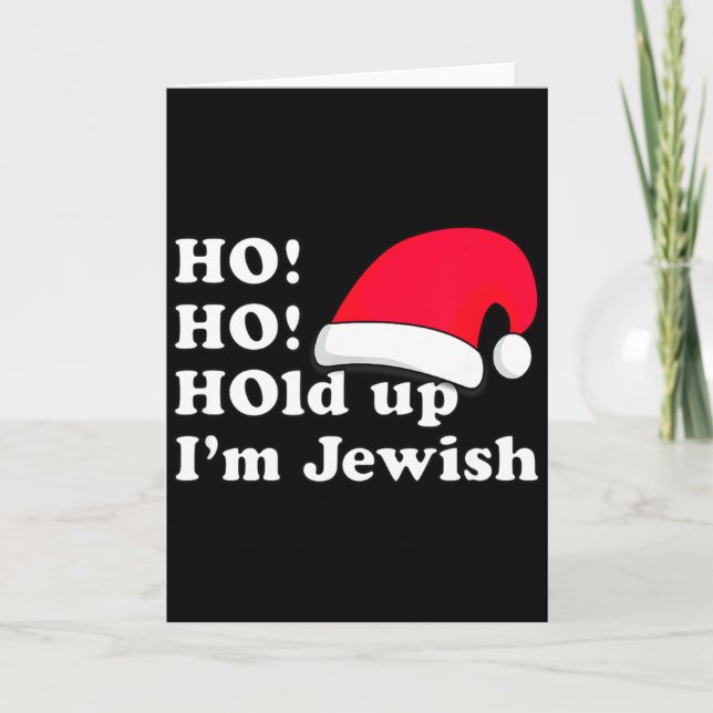 Funny Christmas Hat Design For Irreverent Jewish P Karte (Vorderseite)